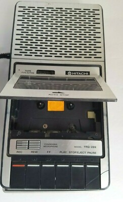 Vintage Hitachi Portable Top Loading Cassette Recorder Tape Player