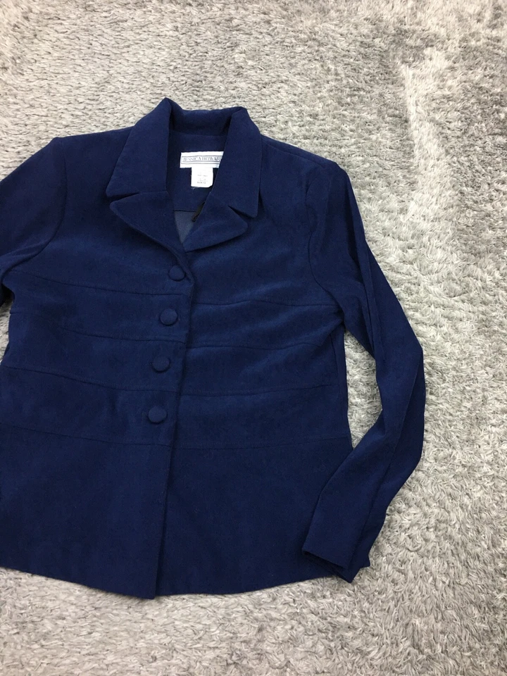 Jessica Howard Button Up Shirt Womens Size 12 Blue Polyester - Image 2 of 4