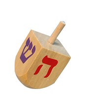 One Large Natural Wood Color Hanukkah Dreidels 2.75"x1.25"x1.25"
