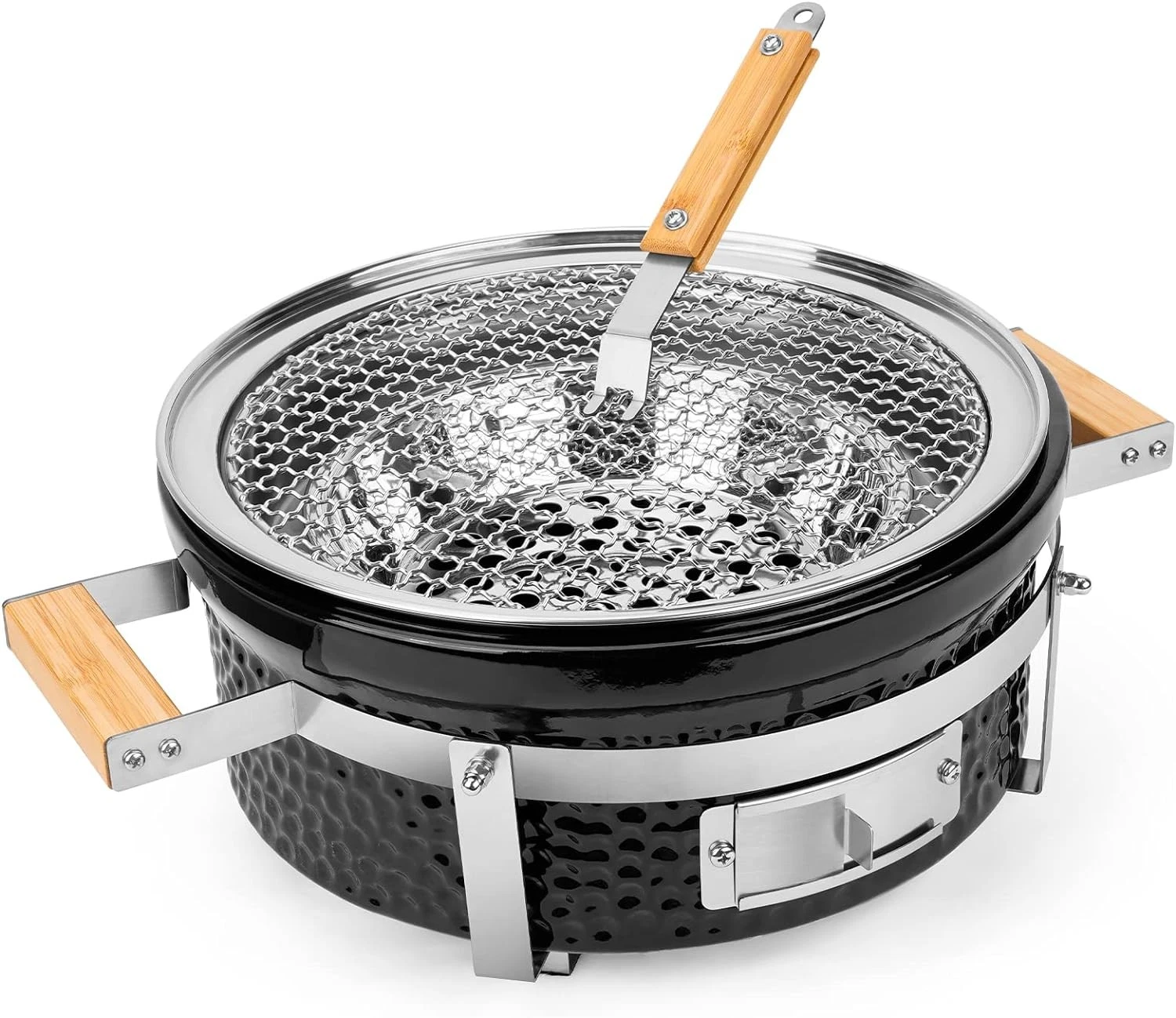 14 Inch Ceramic Hibachi Charcoal Grill Portable