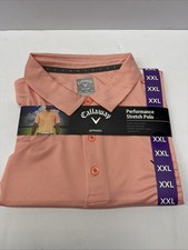 Callaway Polo Shirt Men's XXL Coral Chic Golf Performance Stretch Short Sleeve