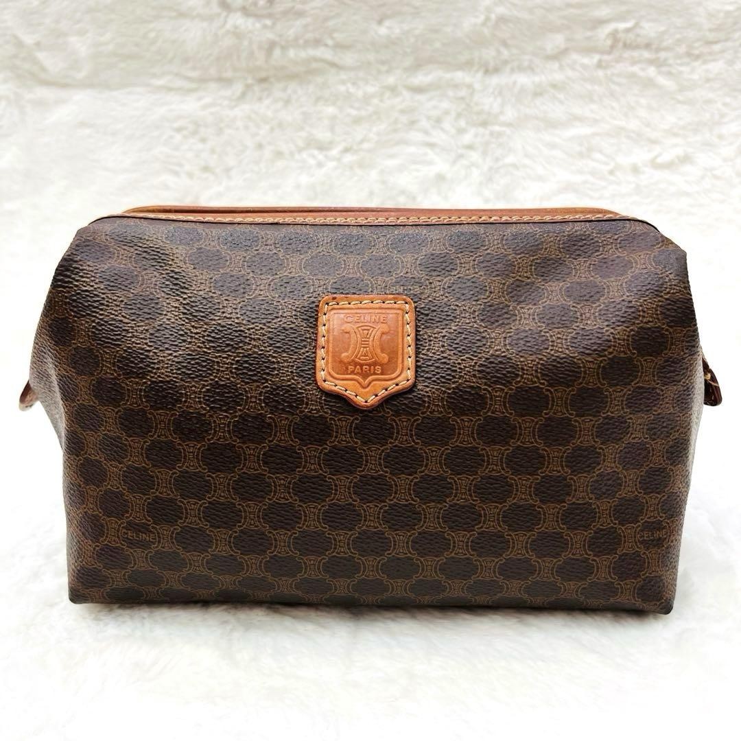 Celine Pouch Macadam Pattern Brown