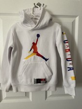 Nike Air Jordan Jumpman Hoodie Kids Boy Sz 3-4 XS Long Sleeve White