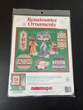 DIMENSIONS Counted Cross Stitch Kit Renaissance ORNAMENTS Set/9 8425