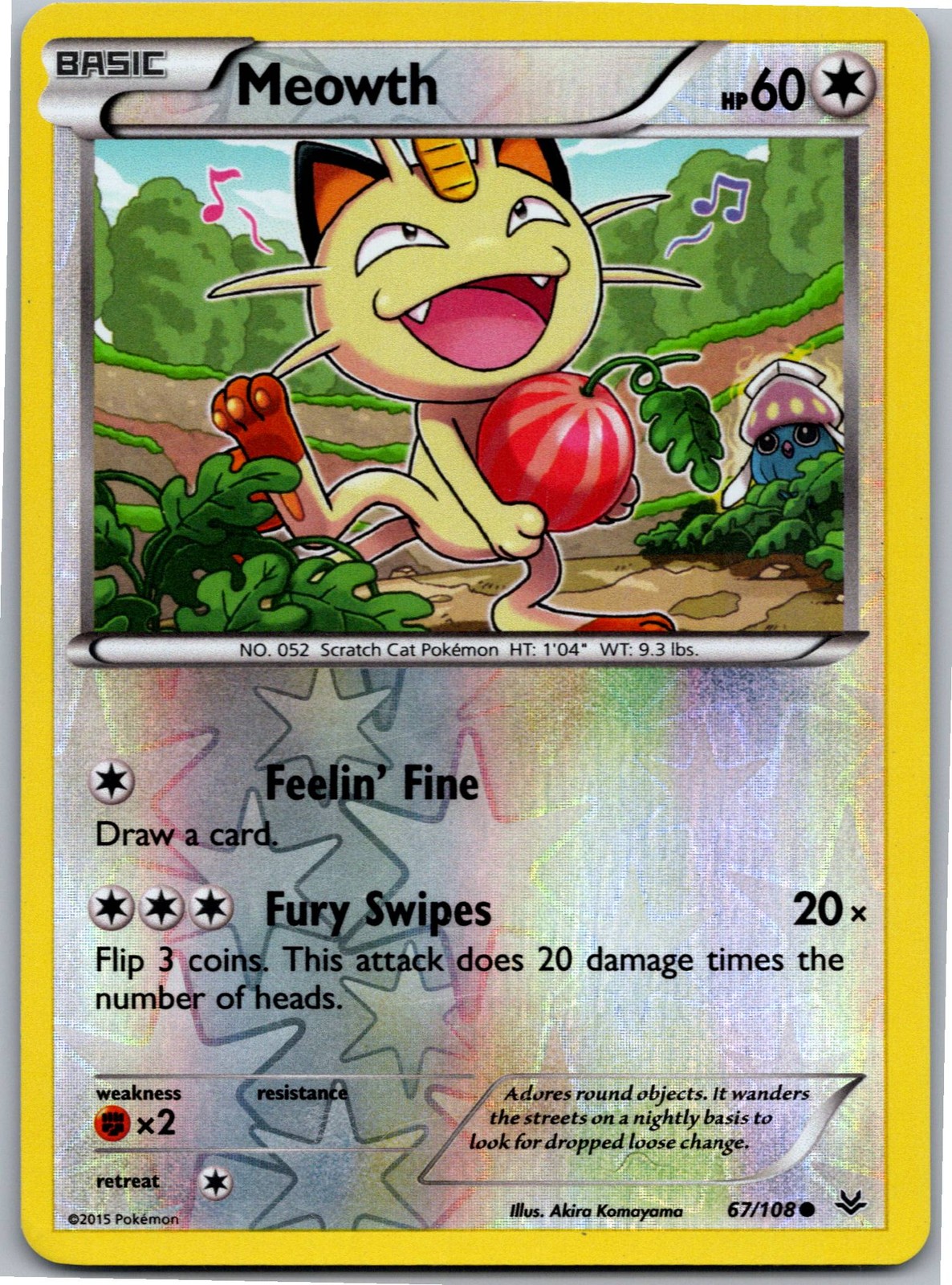 Meowth - XY - Roaring Skies 67/108 - Common - NM Pokémon TCG