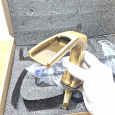 8" Widespread 2Handle Waterfall Spout Bathroom Faucet W Pop Up Brushed Gold NOB