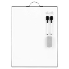 Small White Board - 16" X 12" Portable Black Aluminum Framed Whiteboard, Magn...