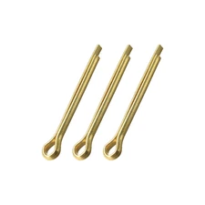 Split Cotter Pin - 4mm x 40mm Solid Brass 2-Prongs Gold Tone 3Pcs