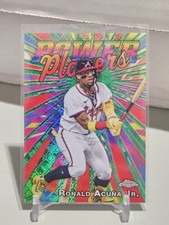 2025 Topps Chrome Ronald Acuna Jr Power Players Green Refractor 44/99