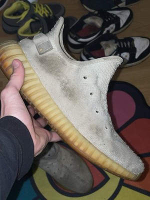 Size 12 - Adidas Yeezy Boost 350 V2 Cream White CP9366 Check Pics Ripped No Box