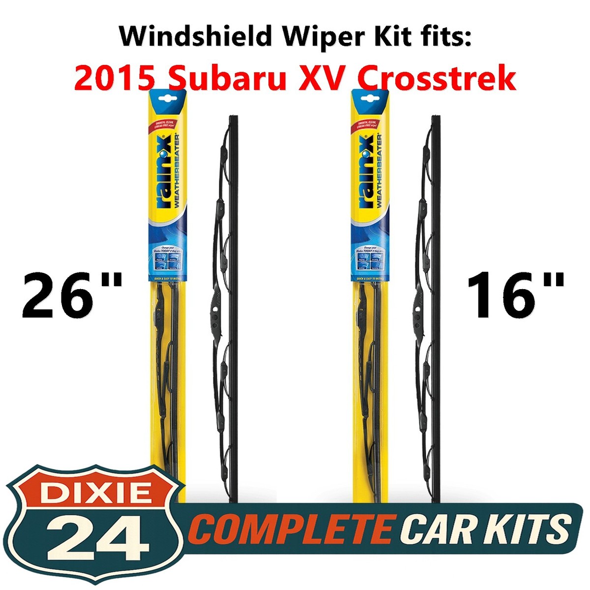 Rain-X Weatherbeater Wiper Kit fits: 2015 Subaru XV Crosstrek (26