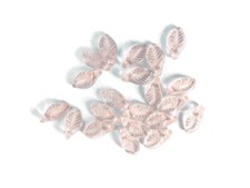 Vintage Czech Glass Leaf Beads Light Pink Side Drilled 12 x 6 mm Lot of 21