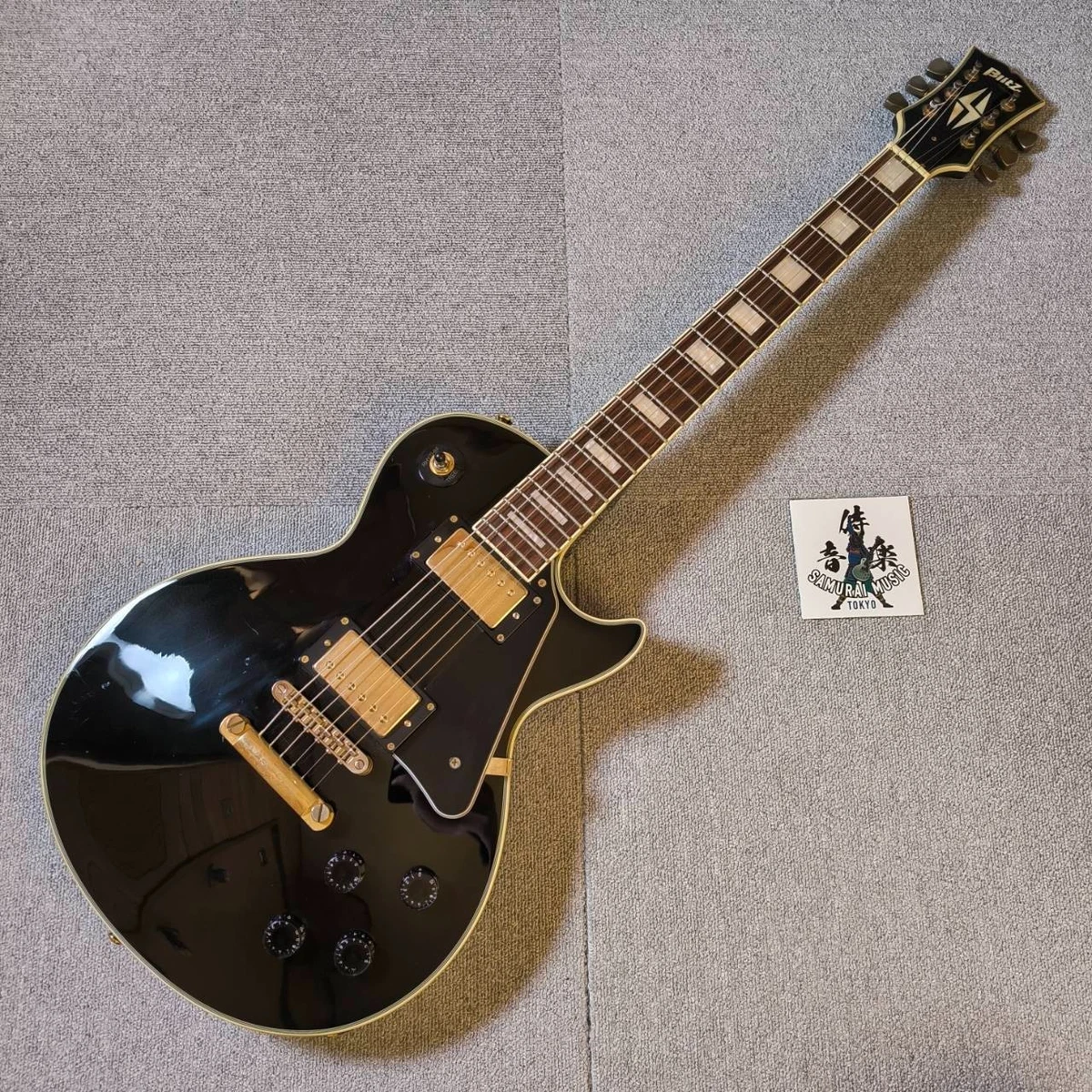 ギター Aria Pro II Les Paul Custom model Blitz by ARIAPRO II Les Paul Custom Type Black Electric Guitar