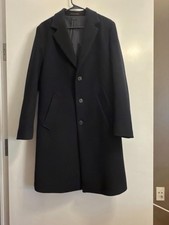 Zara Navy Blue Regular Fit Wool Coat Size S Mens Black, Rarely Worn