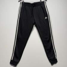 NWT Adidas Essentials 3 Stripes Mens Black Slim Fit Performance Pants Size L