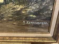 Framed Oil On Canvas Country Setting Signed By Artist Lower Right .