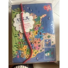 Extra Large Floor Puzzle map Mudpuppy USA United States big piece 24 country EUC