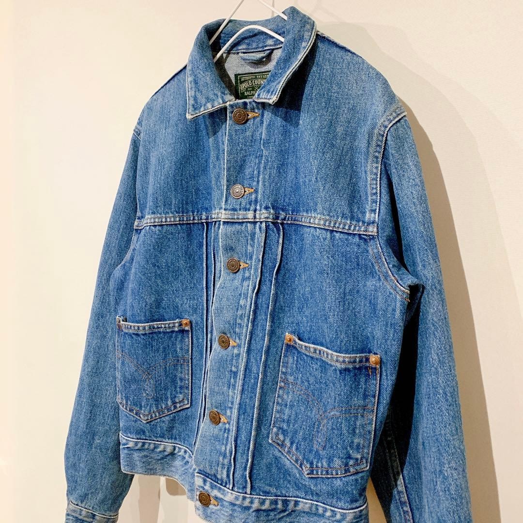 Vintage 1980s RRL Polo Country Ralph Lauren Denim Jacket Outer Women Size M image 2