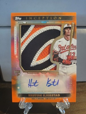 2024 Topps Inception Heston Kjerstad Orange Jumbo Patch Auto RC 10/10 Bookend