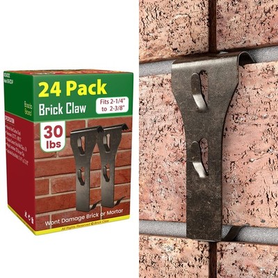 Brick Hook Clips for Hanging Outdoors, Brick Hangers for Brick Wall Hanging N...
