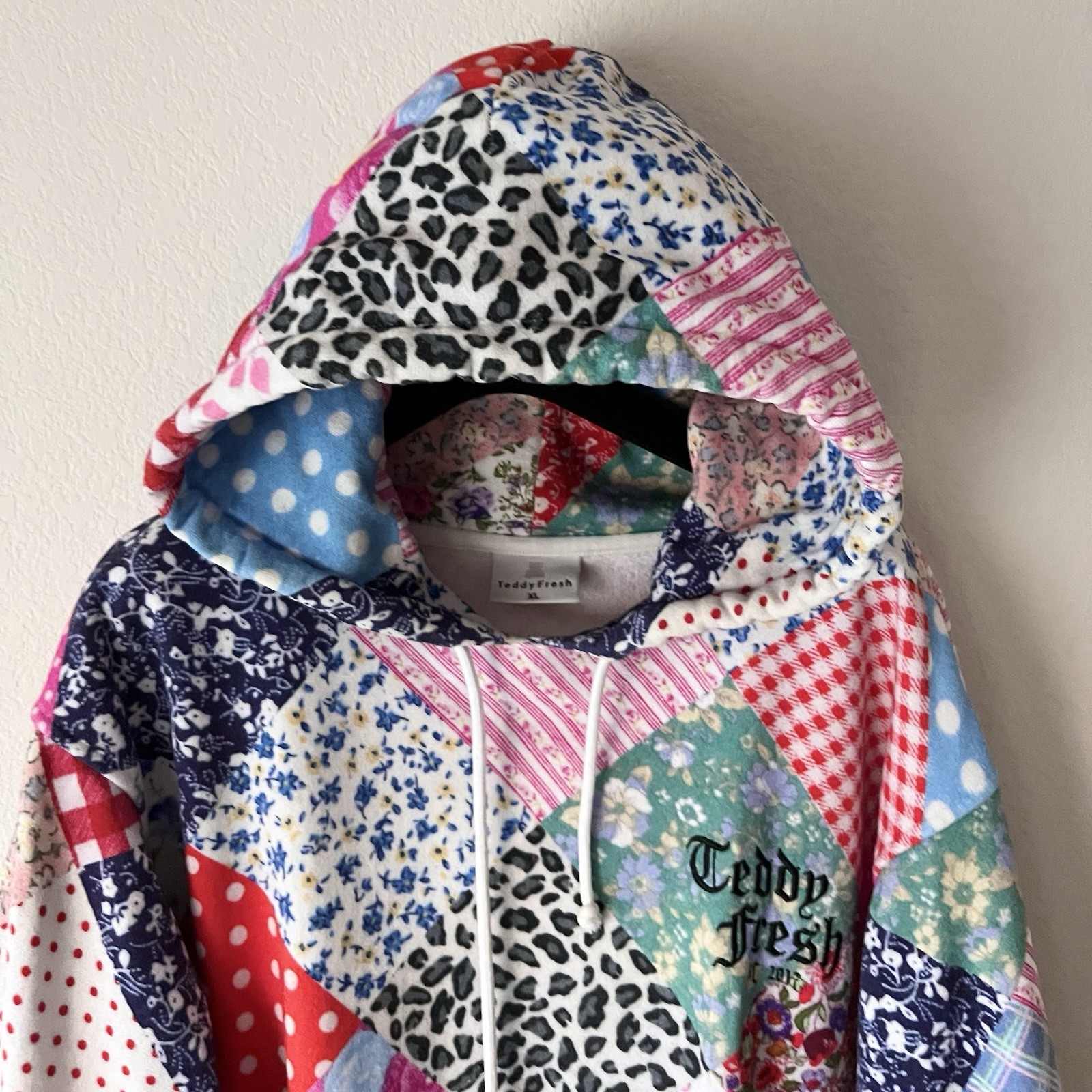 Teddy Fresh Patchwork Style Thick 100% Cotton Hoo… - image 9