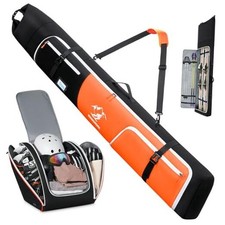 Ski Bag and Boot Bag Combo 360 Fully Padded Ski Bags for Air Black  Orange