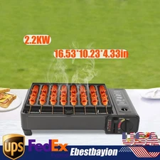 Portable Butane Gas Stove Outdoor Camping Sausage Grill Cooker Plate with Case