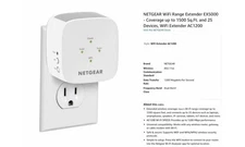 NETGEAR WiFi Range Extender EX5000 1500 sq/ft & 25 Devices AC1200 Security WEP
