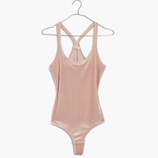 Madewell Tan Velvet Racerback Bodysuit Size M