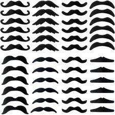 48-Piece Set of Self-Adhesive Fake Mustaches - Variety Pack for Parties and Hall