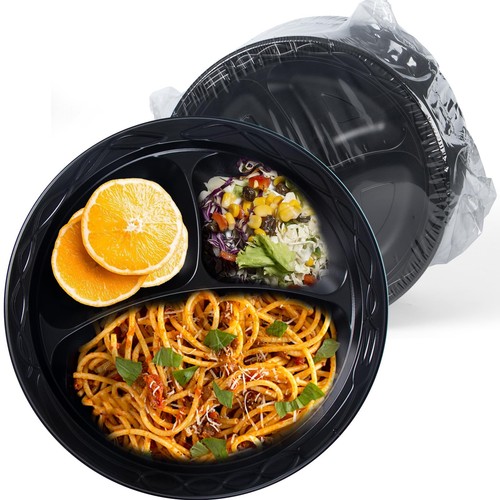Plastic Plates, Reusable 150 Pack 9 Inch Disposable Dinner Plate Parties BBQ ...