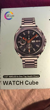 AoJoy WATCH Cube 1.43in AMOLED Smartwatch Silver Case Black Steel Band