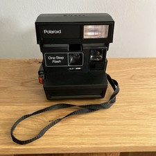 Polaroid One Step Flash Vintage Black Instant Camera with Strap