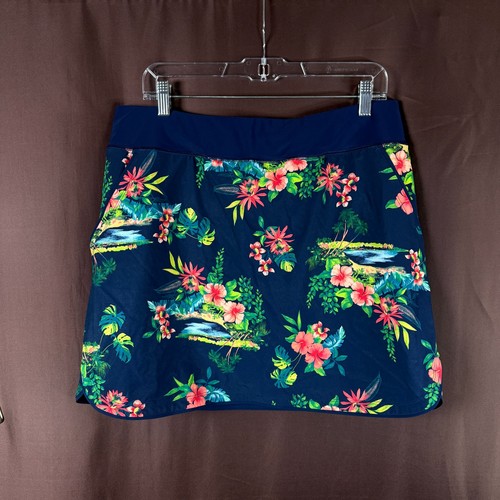 Lands' End Women's 14 LONG Quick Dry Swim Skirt Active Board Skort Elastic W