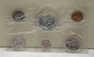 1964 Canada (6) Coin Silver PL Set Nice Original Cello