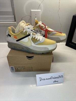 Nike Air Max 90 x Off White The Ten 2017 AA7293-100 Men's Size 8.5