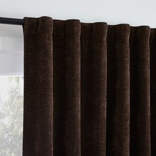 Sun Zero 50"x84" Sadell Blackout Plush Velvet Back Tab Curtain Panel Chocolate