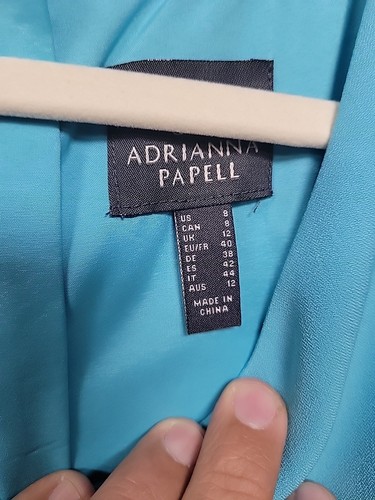 Adrianna Papell Pleat Crepe Sheath Dress Light Blue Size 8 - Bild 7 von 14