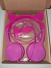 New! Pink Car Ears Headphones  - 2 Sets Of Kitty Ears Included