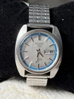 Seiko 5 Vintage 1970s Automatic 21J Day/Date Silver/Blue Dial 39mm