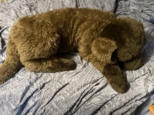 Plow & Hearth Brown Labradoodle Lab Shaggy Plush Body Pillow Realistic Jumbo 45”