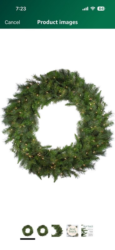 Northlight 60" LED Canyon Pine Artificial Christmas Wreath Clear Lights
