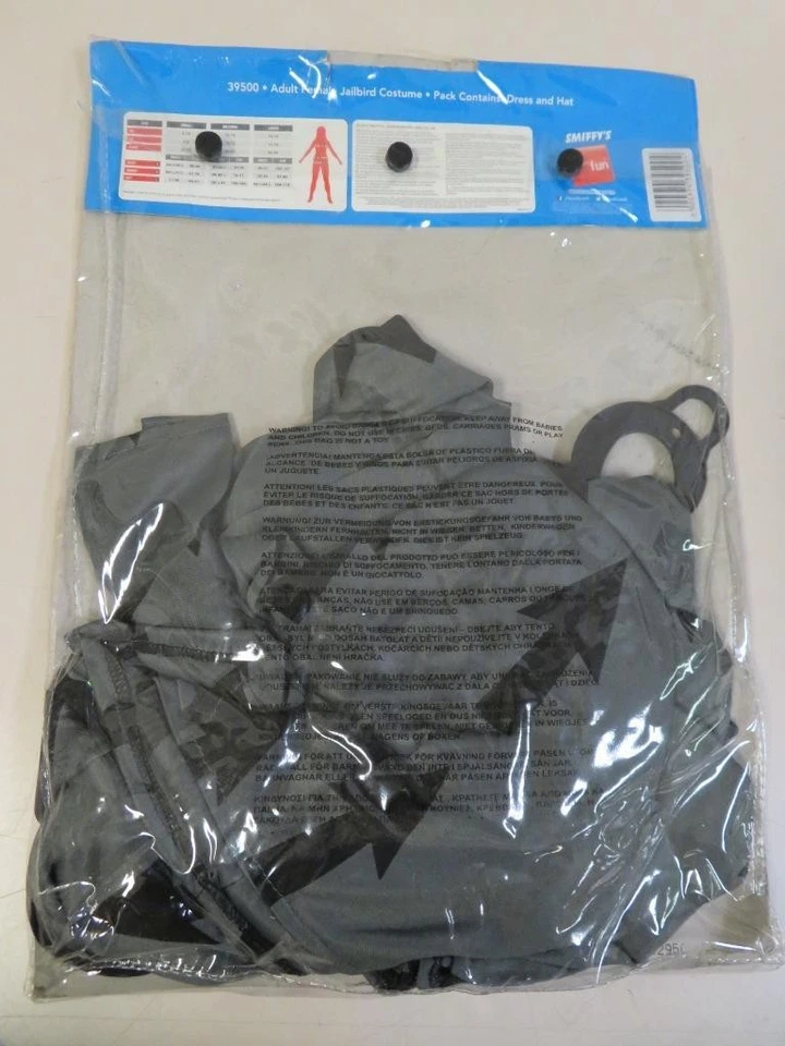 Jailbird Mujer Halloween Disfraz Prisionero Vestido y Sombrero Talla Mediana Foto 2 de 3