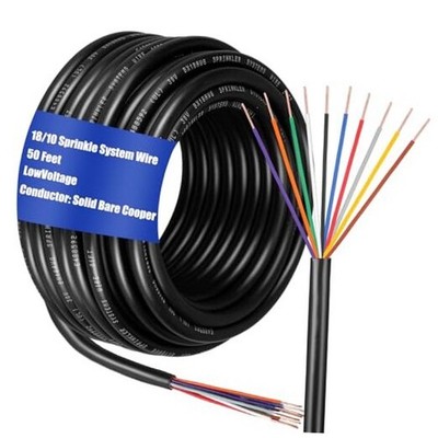  Solid Sprinkler System Wire 18 Gauge Irrigation Wire with UV 18/10, 50 Ft