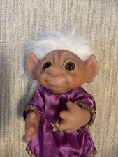 Vintage Thomas Dam WIZARD Russ Troll Doll RARE LARGE 9" 1977 Made in Denmark