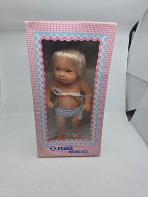 Furga Ethnic Doll Blonde Boy Blue Eyes About 12'' Made In Italy