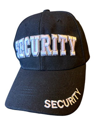 Black Security Baseball Cap Embroidery Hook & Loop Closure fun retro