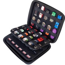 Large Capacity USB Thumb Flash Pen Drive Storage Organizer Holder/SD Card Mem...