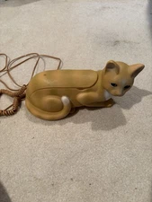 Vintage KCL Technology Telemania Orange Cat Telephone Corded - Untested