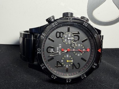 NIXON Orologio Uomo 48-20 Chrono - Cassa Acciaio 52mm, Cinturino Pelle, Movimento Giapponese, 200m